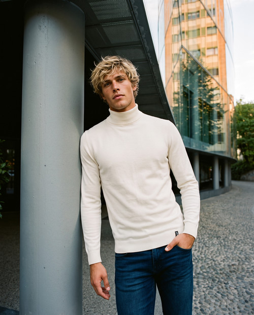 Maglione Warm Blank A Collo Alto