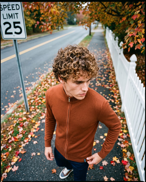 Maglione Caramelized A Collo Alto Full Zip