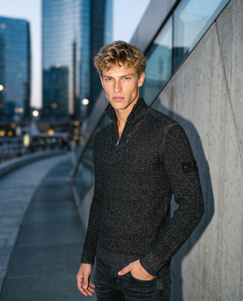 Maglione Mezza Zip Anthracite