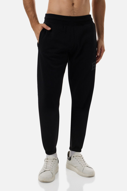 Pantalone Nero Con Logo Laterale