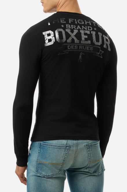 T-Shirt Iconica Manica Lunga Nera E Titanio