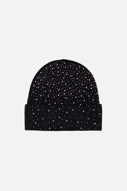 Berretto Nero Con Strass