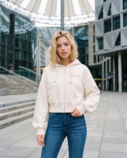 Felpa Cappuccio Zip Warm Blank