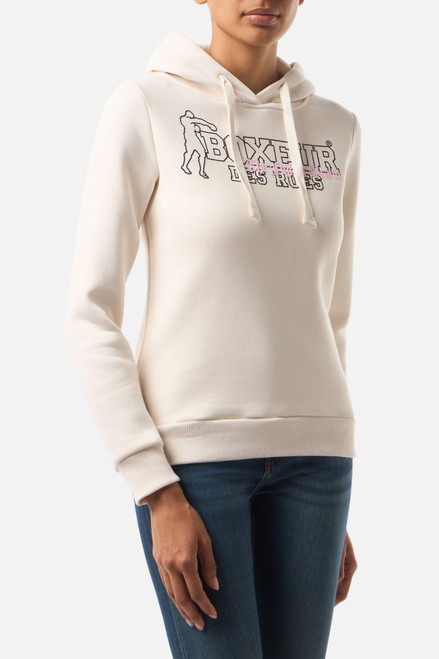 Felpa Graficata Warm Blank-Rose Con Cappuccio