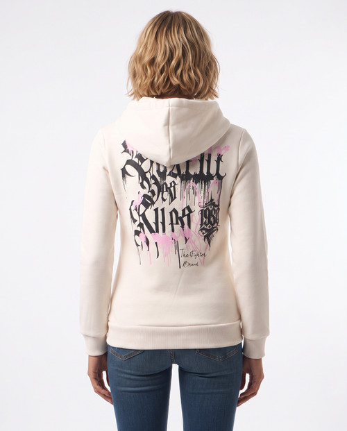 Felpa Graficata Warm Blank-Rose Con Cappuccio
