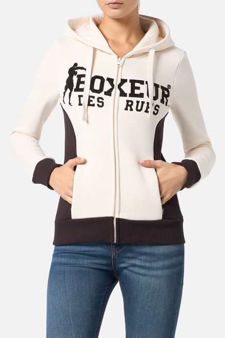Felpa Logo Warm Blank Con Cappuccio E Zip