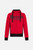 Felpa Logo Rosso E Nera Con Cappuccio E Zip Red
