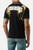 T-Shirt Con Tribali Dorati E Colletto Black-Gold