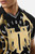 T-Shirt Con Tribali Dorati E Colletto Black-Gold