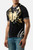 T-Shirt Con Tribali Dorati E Colletto Black-Gold