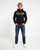 Felpa Logo Nera E Oro Con Cappuccio E Zip