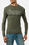 T-Shirt Olive Green A Manica Lunga Con Stampe