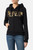 Felpa Logo Nera e Oro Con Cappuccio E Zip