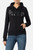 Felpa Logo Nera Con Cappuccio E Zip