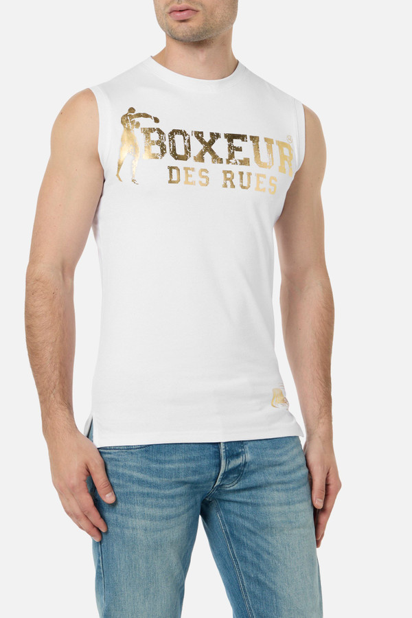 White Logo Tank Top White-Gold