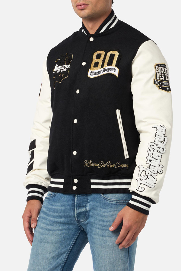 【即完売品】BACKLASH XX ROLL VARSITY JACKET Ybwhjwx Men's PU Jacket Oversized Varsity Jacket Zipper