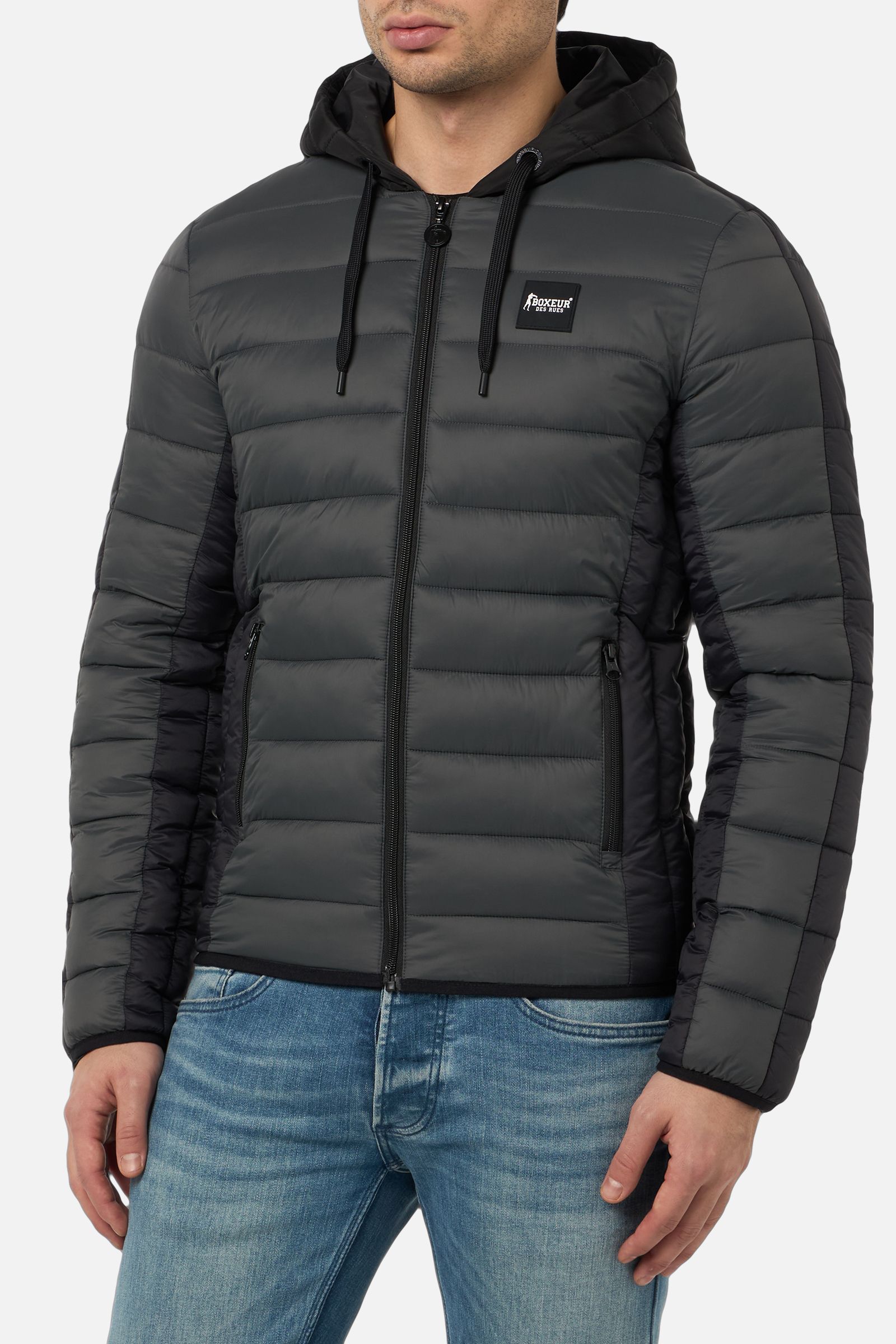 Giacca Imbottita Anthracite con Cappuccio
