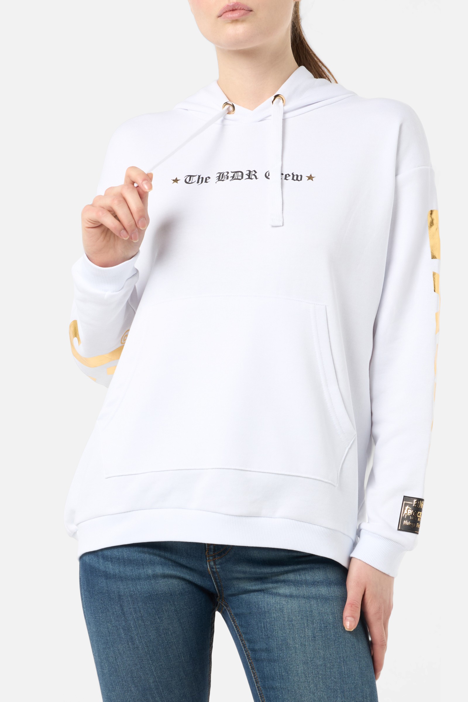 Relaxed Hoodie White-Gold