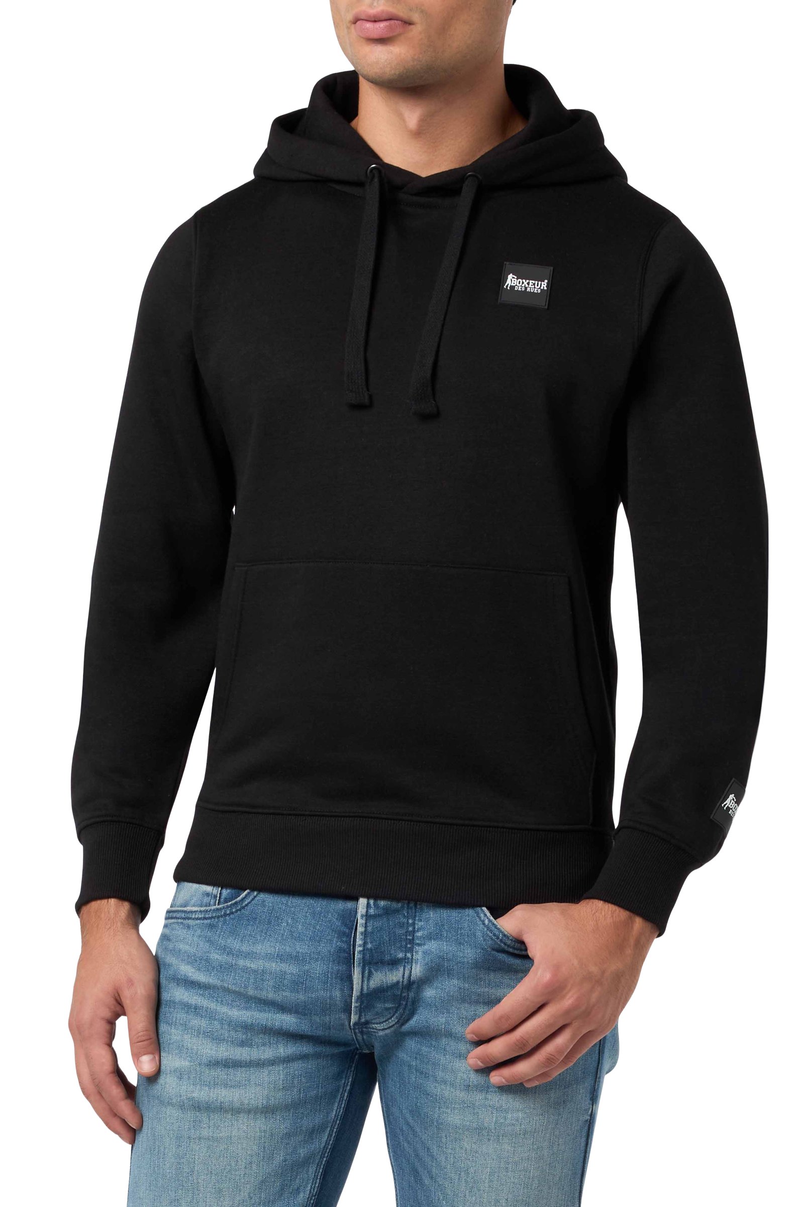 DC Square Boxing Pullover Hoody - Black Camo Print Hoodie With Kangaroo Pocket, Brushed Fleece Interior