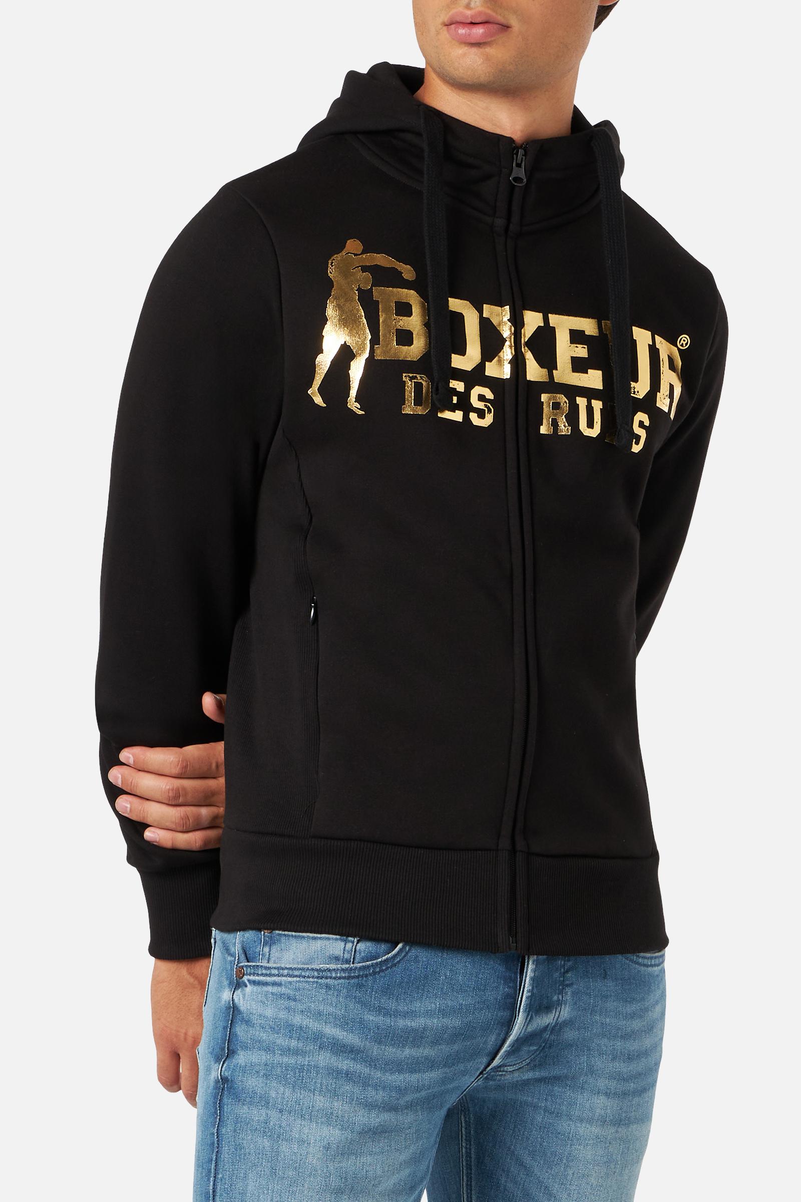 Felpa Con Cappuccio E Zip Boxeur Des Rues – Logo Nero E Oro, Morbida E Perfetta Per Il Tempo Libero - 3
