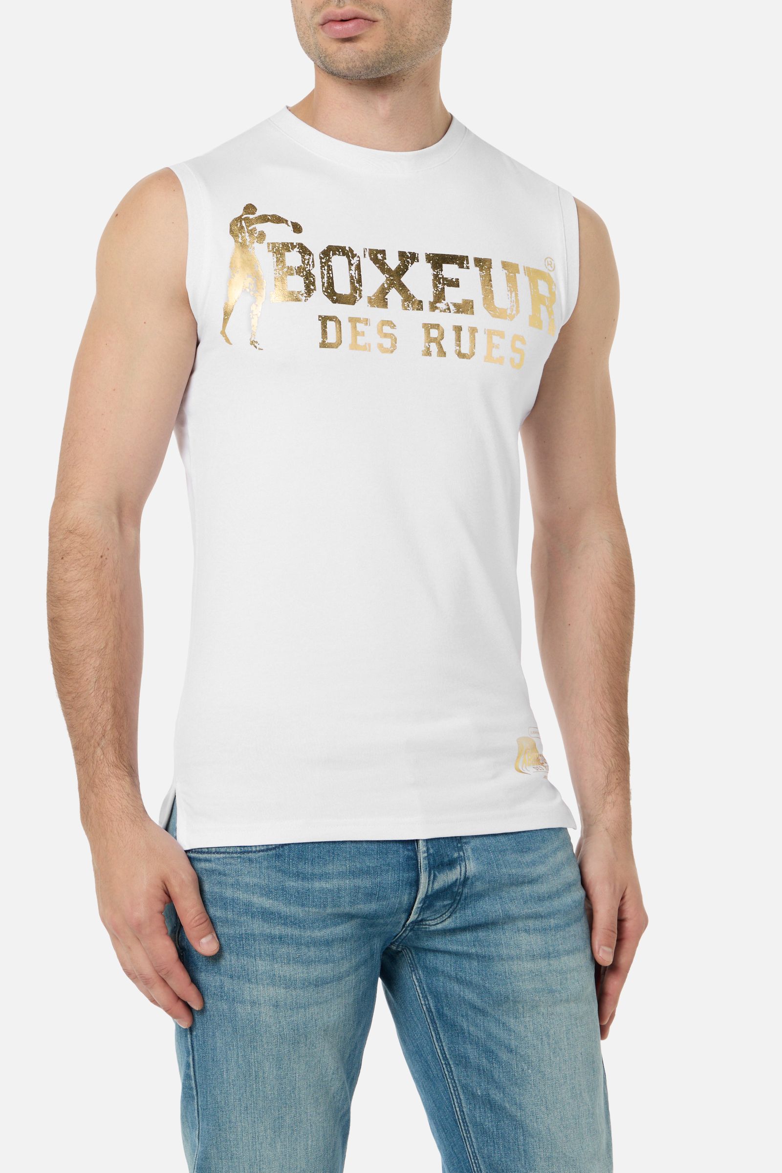White Logo Tank Top White-Gold