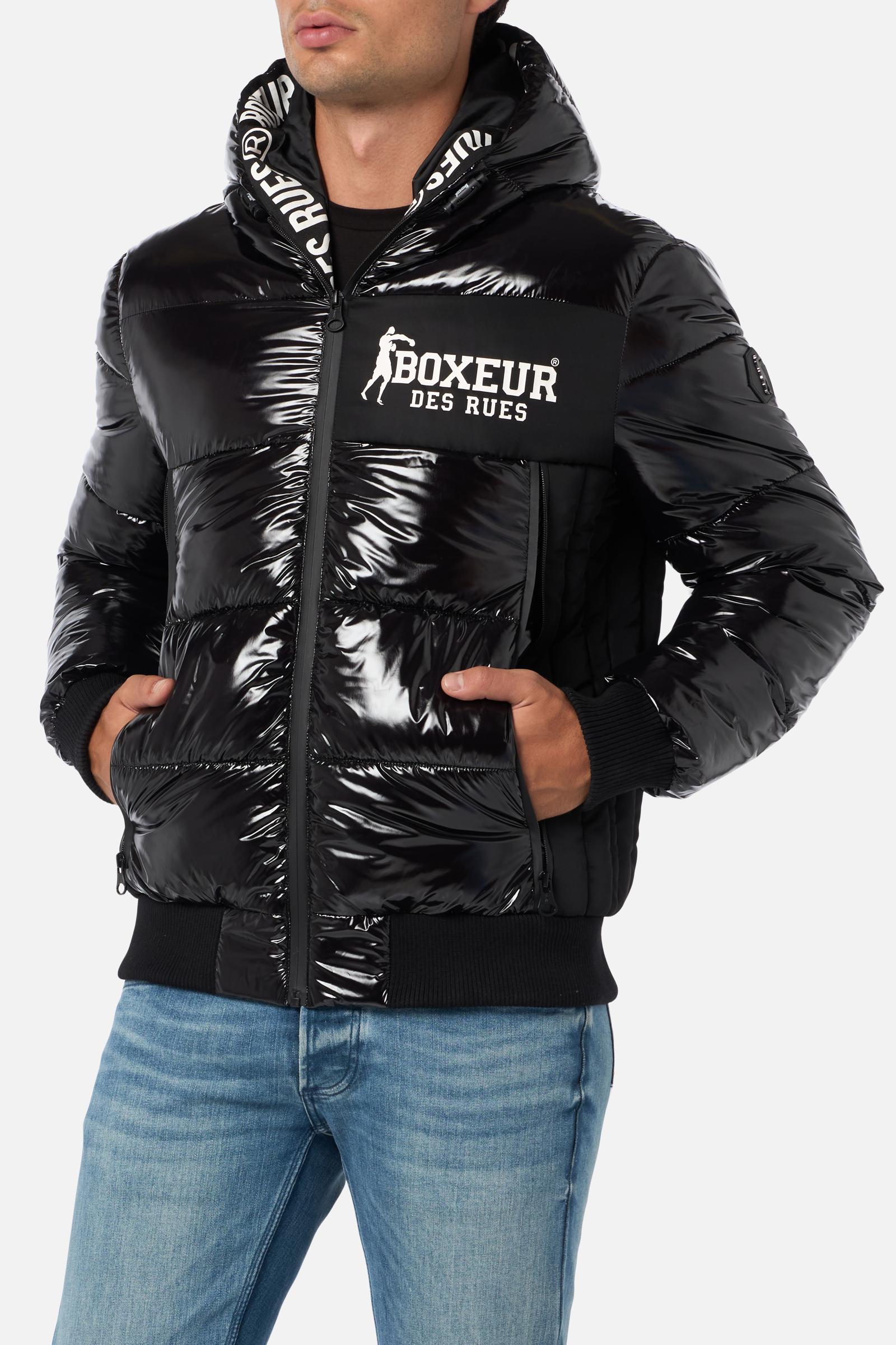★COOR★ Frame padded blouson (black) Black Padded Jacket With Inserts Black