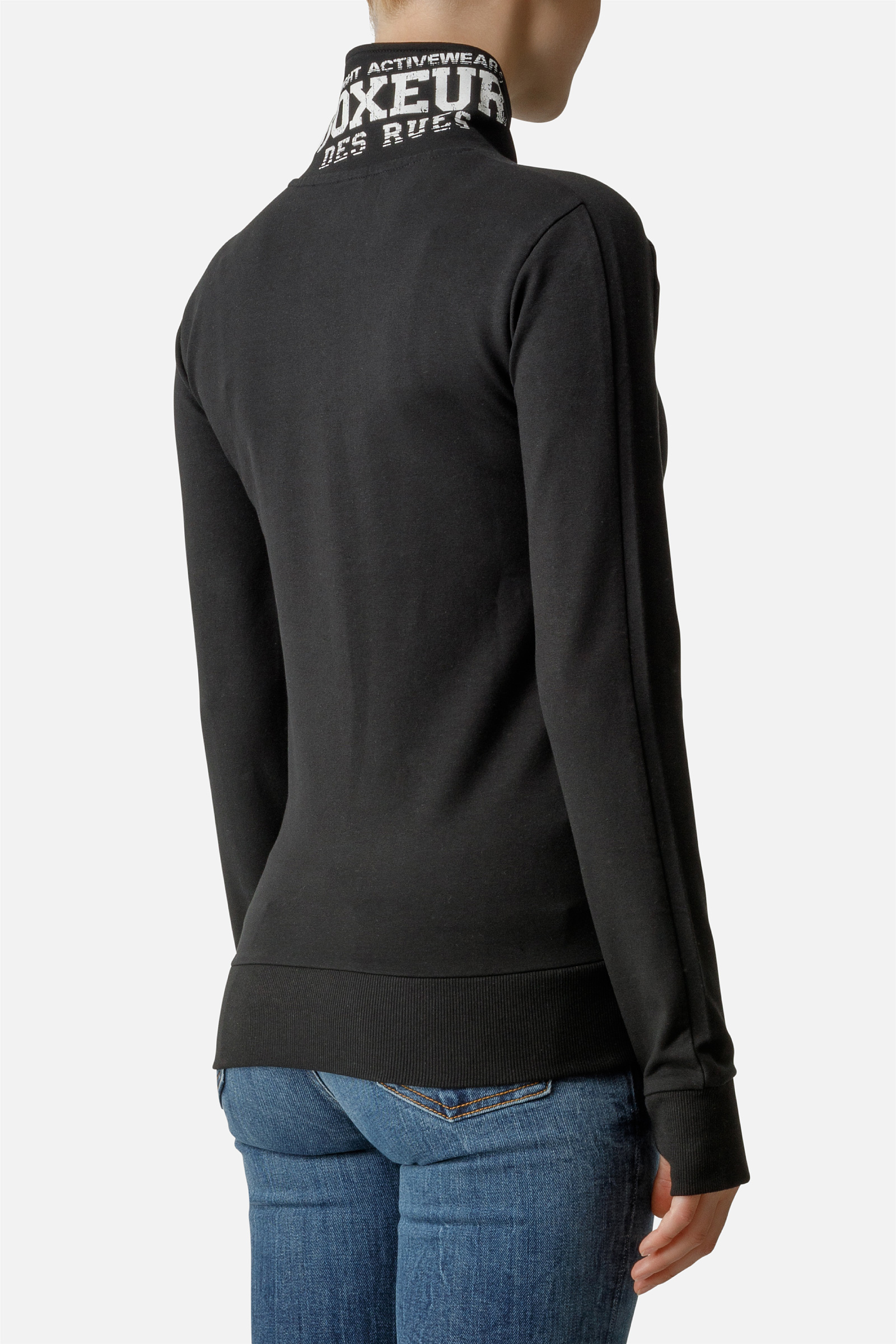 High Neck Full Zip Sweatshirt Black High Neck Full Zip Sweatshirt Black