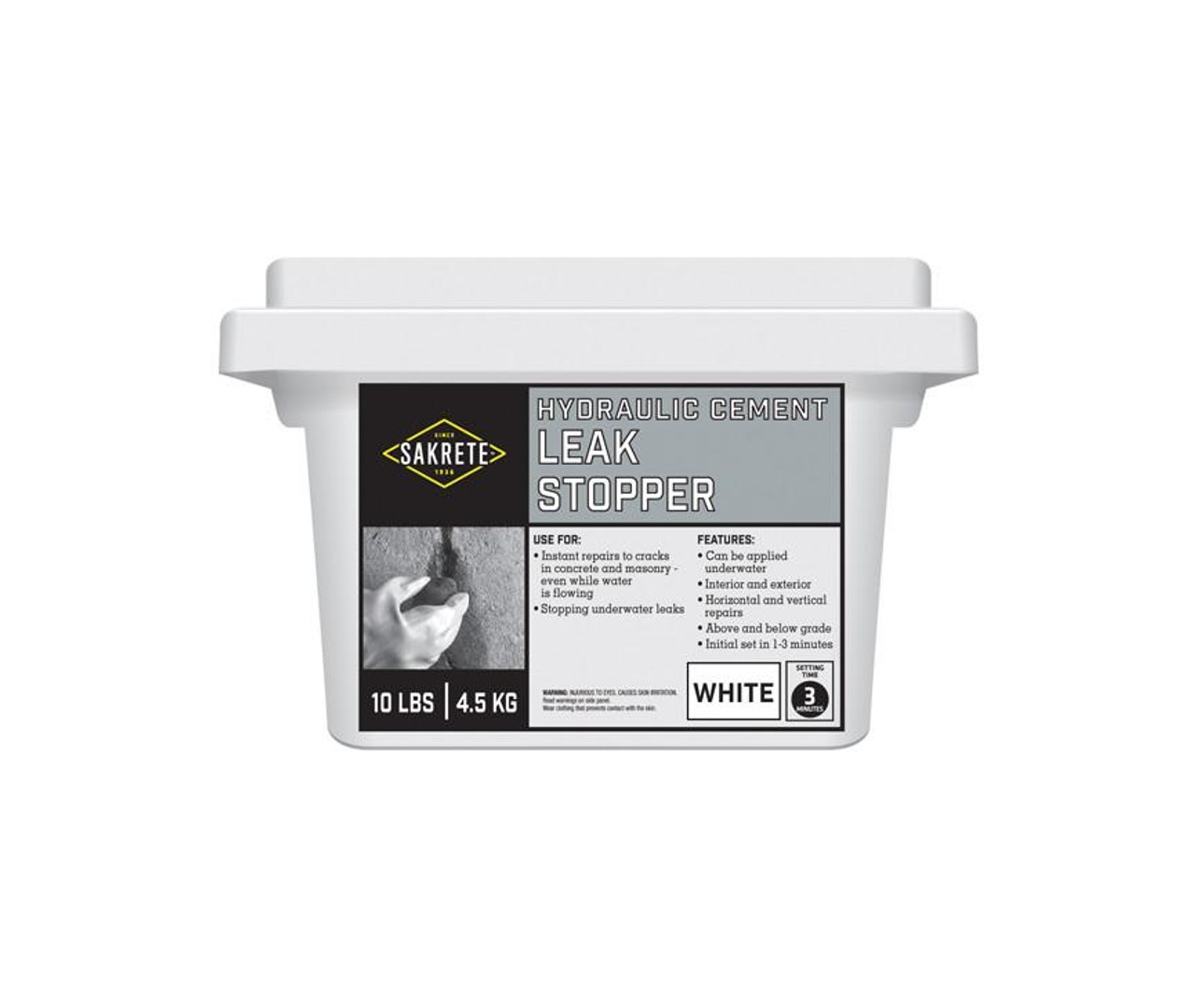 Leak Stopper Hydraulic Cement, White - 10 lb Sakrete - No.17710