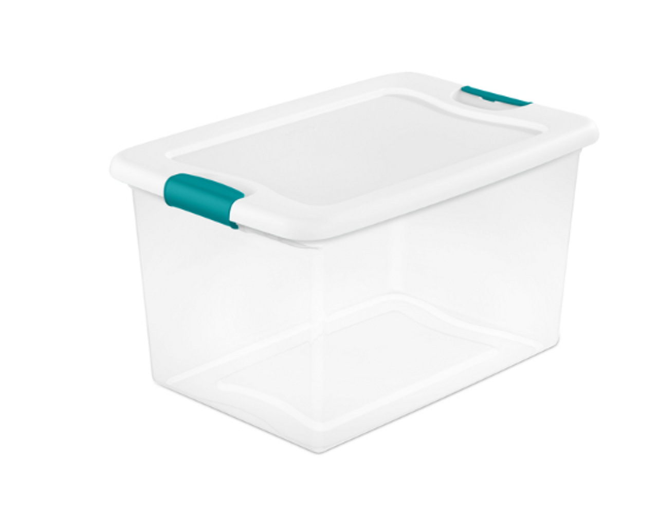 Homz 64 Qt Black Latching Lid Clear Storage Tote (3441CLBKTS.06)