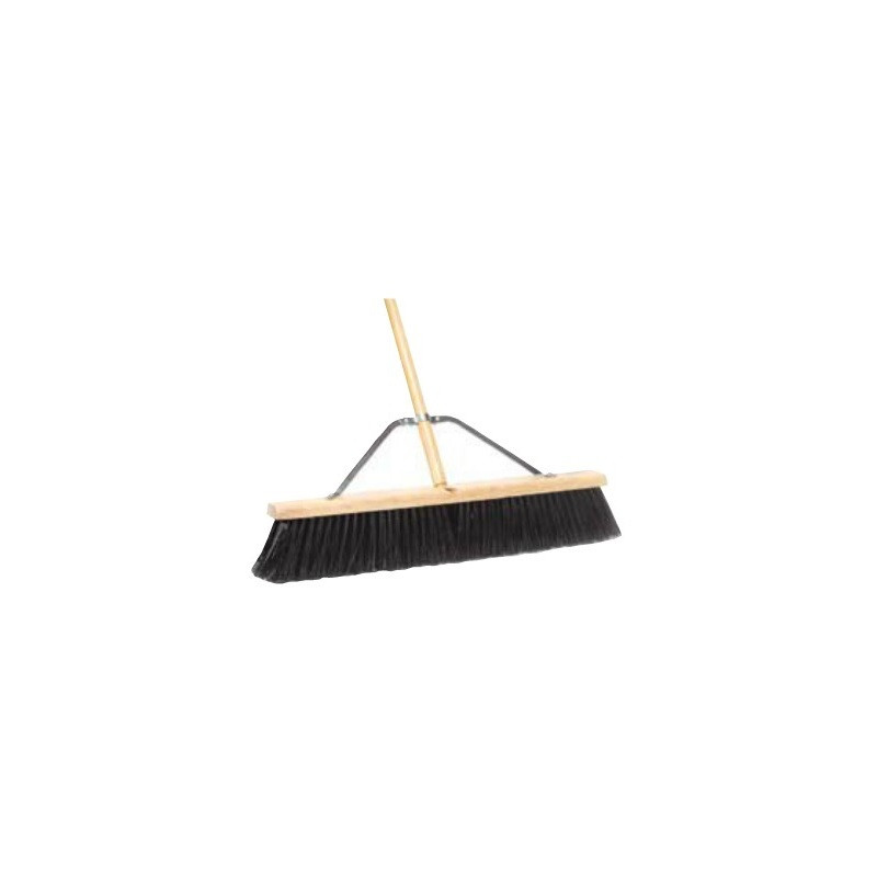 24" Garage Sweep Broom with Threaded Handle, 4" Trim, Poly No. 09991