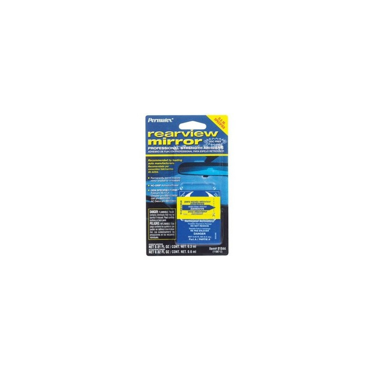 Permatex 81844 Professional Strength Rear view Mirror Adhesive For All Cars