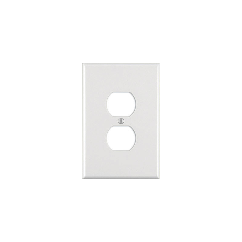 Oversized Duplex Receptacle Wallplate, 1 Gang, White No. 88103000