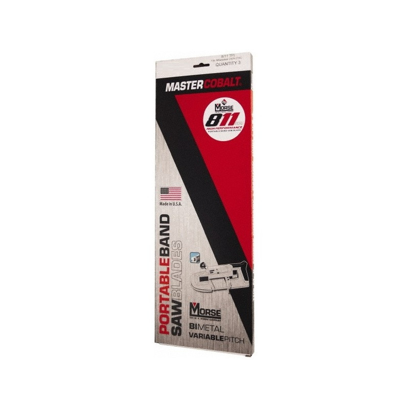 Portable Band Saw Blade, 44-7/8" X .5" X .02" 8/11TPI, 3/PK - No