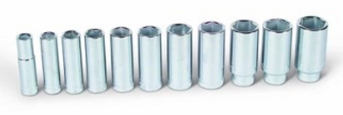 1/2" Drive, 11 Piece 12 Pt. Deep Socket 1/2"-1-1/8", Clip Rail - No. 402