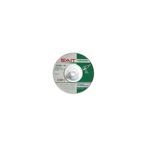 7" x 1/4" Type 27 Grinding Wheel, 5/8"-11 NC Bore Sait C24N- No. 20087 7" x 1/4" Type 27 Grinding Wheel, 5/8"-11 NC Bore Sait C24N- No. 20087