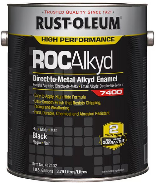 Flat Black, 7400 DTM 450 VOC Alkyd Enamel, 1 Gallon - No. 412402 Flat Black, 7400 DTM 450 VOC Alkyd Enamel, 1 Gallon - No. 412402