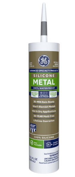 GE Aluminum and Metal Silicone II, Metallic Gray 9.8 oz - No. 2816710
