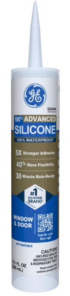 GE Window and Door Silicone II Clear Non Paintable 9.8 Oz - No. 2811092