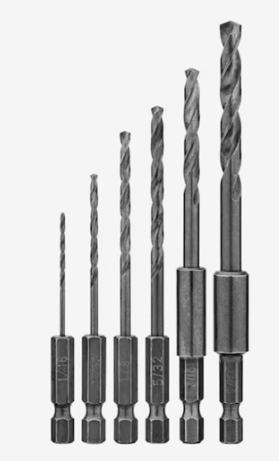 Hex Shank Drill Bit 6 Pieces 1/4" Hex - No. DW2551 Hex Shank Drill Bit 6 Pieces 1/4" Hex - No. DW2551