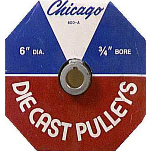 6" Single V Grooved Spoke Pulley, Multiple Bore Sizes