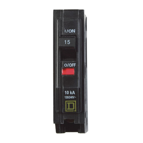 15 Amp Circuit Breaker, Single Pole, 120/240V, Brand QO - No. QO115