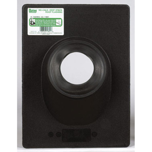 4" Diameter Vent Pipe Roof Flashing, Black, Brand No Calk - No. 11891 4" Diameter Vent Pipe Roof Flashing, Black, Brand No Calk - No. 11891