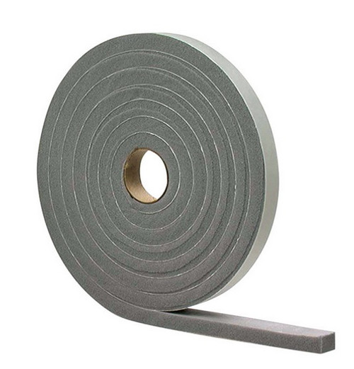 1/8"T X 1/4" X 17' Wide Gap Foam Tape, Vinyl, Closed Cell - No. 02238