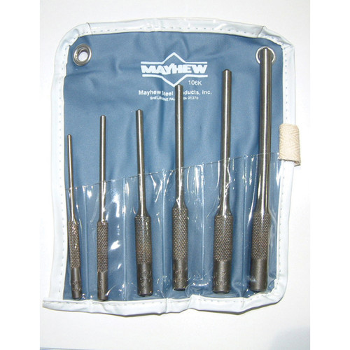 6 Piece Pilot Punch Kit, Round Body with Pouch - No. 62250/106-K