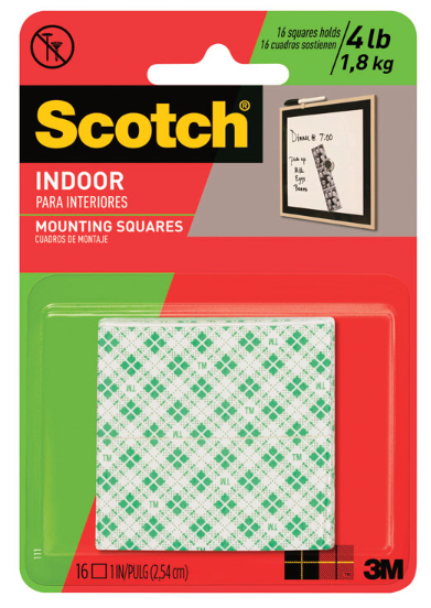 1" Indoor Tile Mounting Squares, PK/16 - No. 111P
