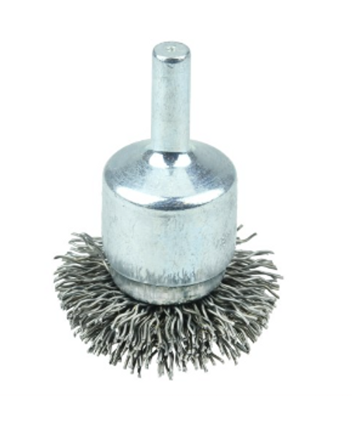 1-1/2" Circular Flared Crimped Wire End Brush, 020" Steel Fill - No. N10038 1-1/2" Circular Flared Crimped Wire End Brush, 020" Steel Fill - No. N10038