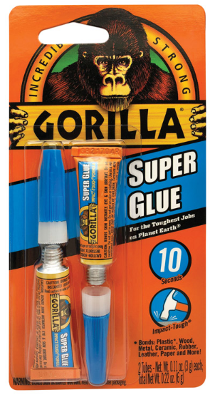 Gorilla Glue Super Glue, 3 Gram Tube, 2/PK - No. 7800109