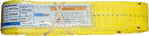 2" Eye-Eye Poly Sling, 2-Ply, Flat Eyes, Yellow, Multiple Lengths