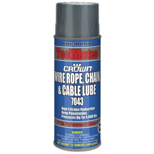 Wire Rope, Chain, Cable Lube, 12 oz Aerosol - No. 7043 Wire Rope, Chain, Cable Lube, 12 oz Aerosol - No. 7043
