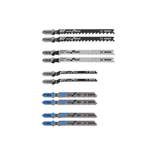 10 Piece Assorted T-Shank Jig Saw Blade Set - No. T5002 10 Piece Assorted T-Shank Jig Saw Blade Set - No. T5002
